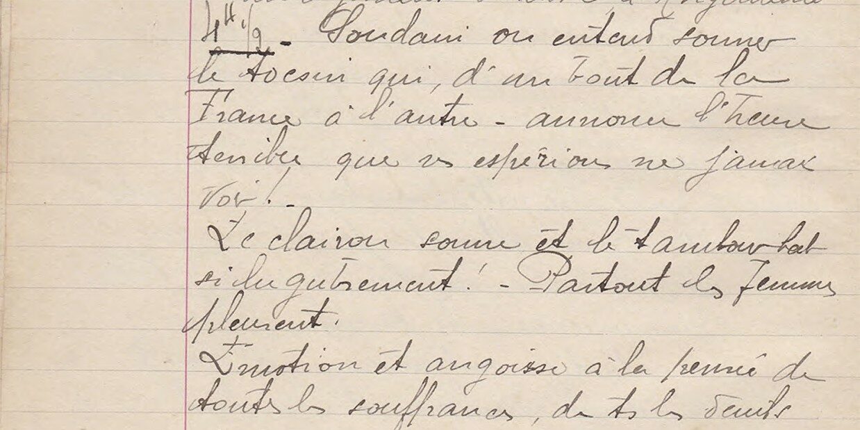 You are currently viewing 1914-1918 Déclaration de guerre et armistice dans les carnets de Berthe Forgit